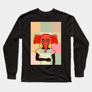 Unique FemaleMask Digital Collectible "Jumbo" with AnimalEye Color and DarkSkin on TeePublic Long Sleeve T-Shirt